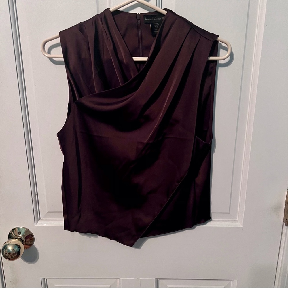 Brown silk top
